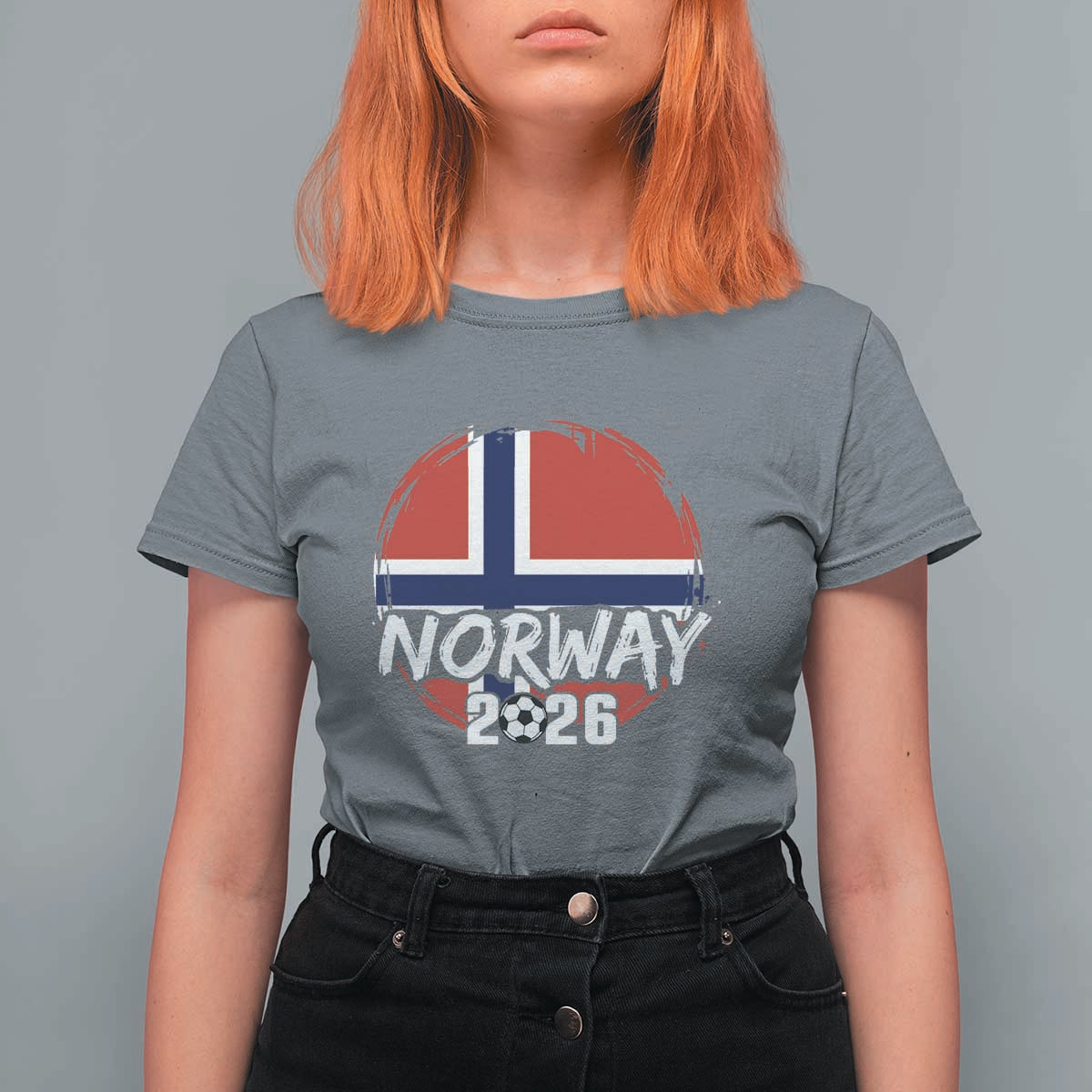 Norway 2026 Soccer Football Fan Norwegian Flag T Shirt For Women