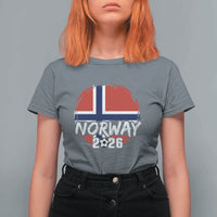 Norway 2026 Soccer Football Fan Norwegian Flag T Shirt For Women