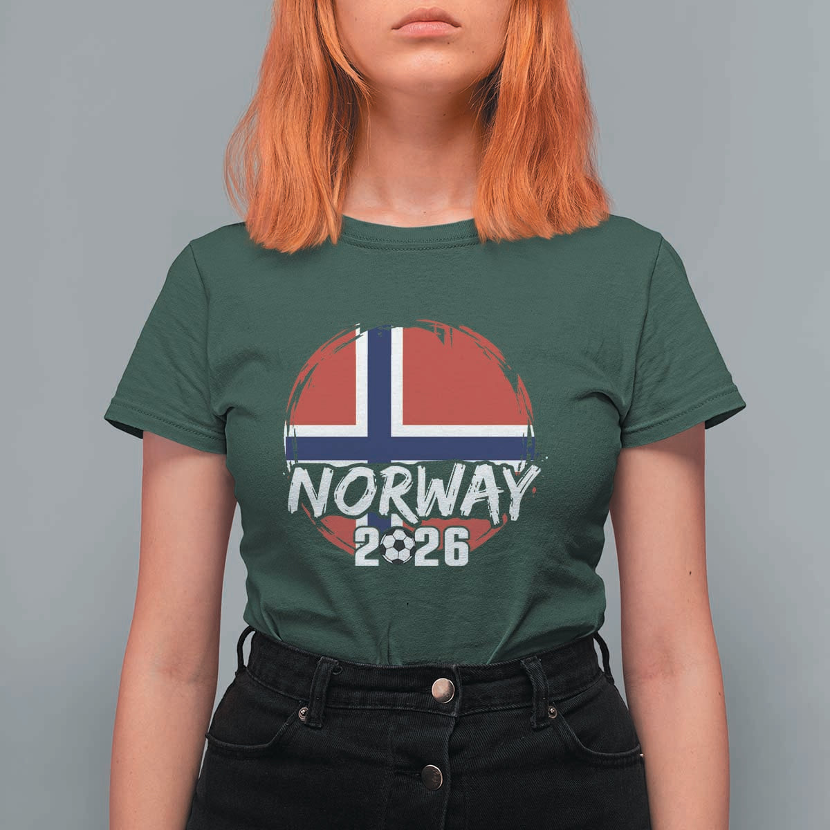 Norway 2026 Soccer Football Fan Norwegian Flag T Shirt For Women