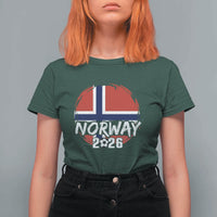 Norway 2026 Soccer Football Fan Norwegian Flag T Shirt For Women