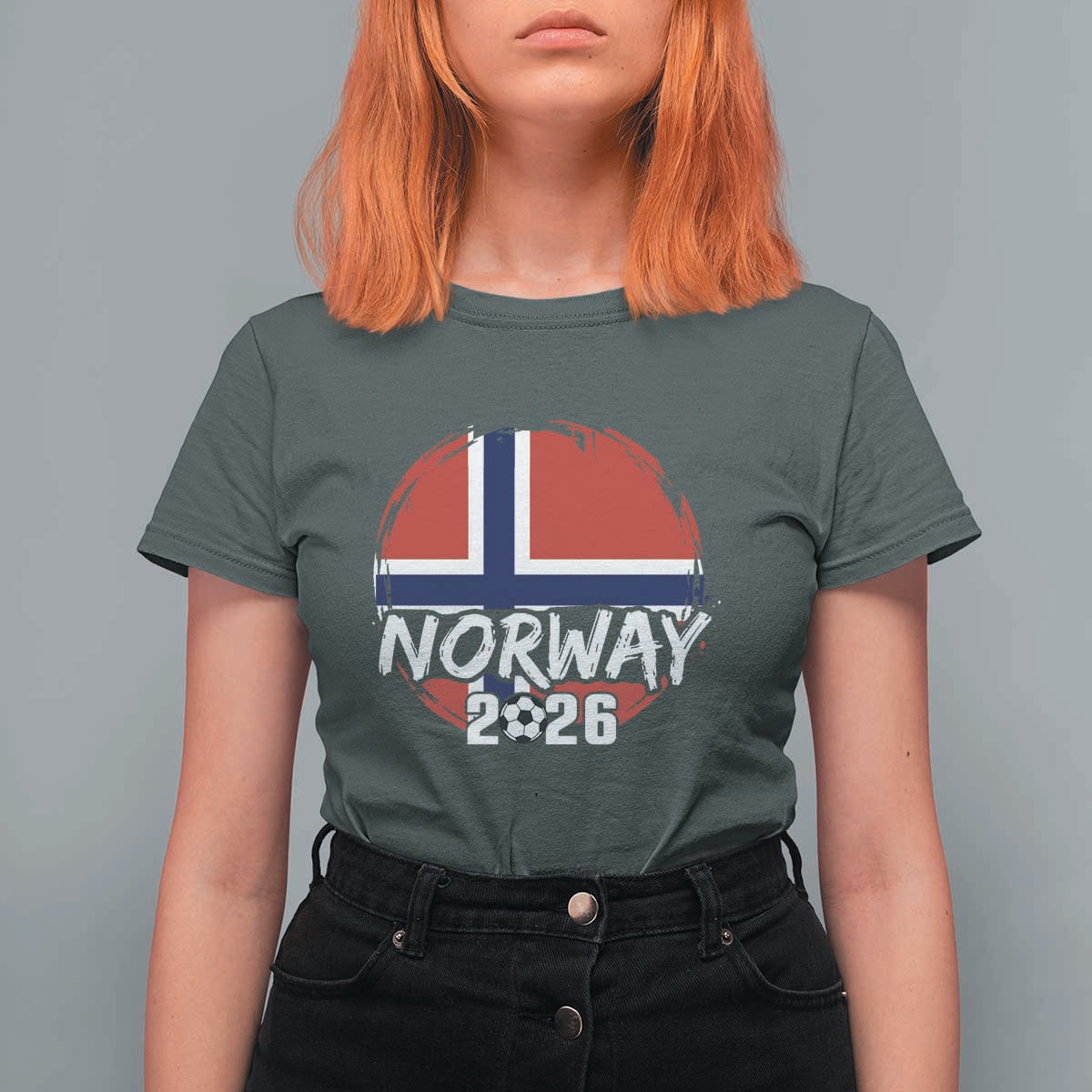 Norway 2026 Soccer Football Fan Norwegian Flag T Shirt For Women
