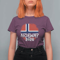Norway 2026 Soccer Football Fan Norwegian Flag T Shirt For Women