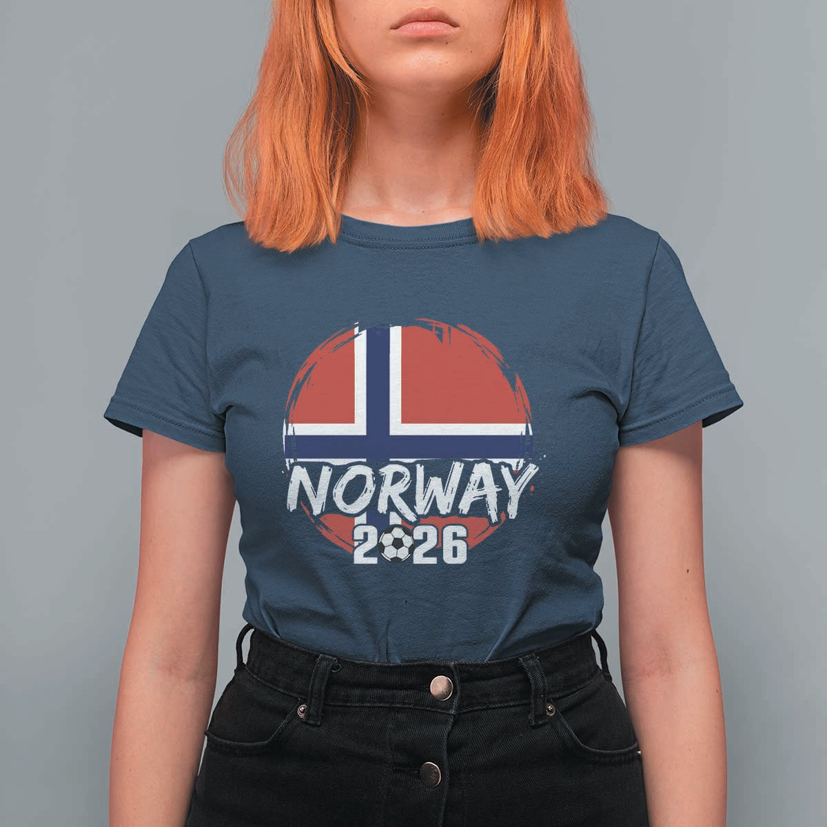 Norway 2026 Soccer Football Fan Norwegian Flag T Shirt For Women