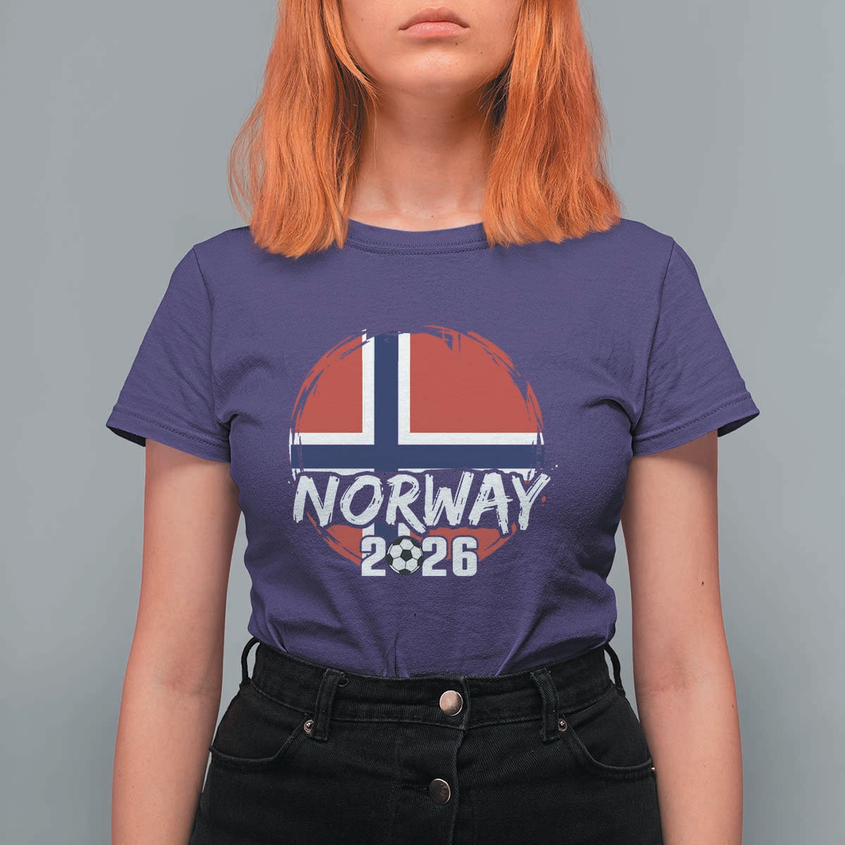 Norway 2026 Soccer Football Fan Norwegian Flag T Shirt For Women