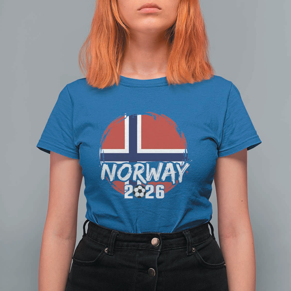 Norway 2026 Soccer Football Fan Norwegian Flag T Shirt For Women