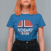 Norway 2026 Soccer Football Fan Norwegian Flag T Shirt For Women