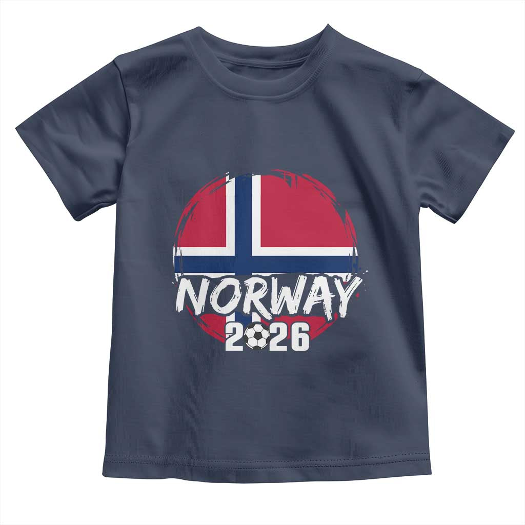 Norway 2026 Soccer Football Fan Norwegian Flag Toddler T Shirt