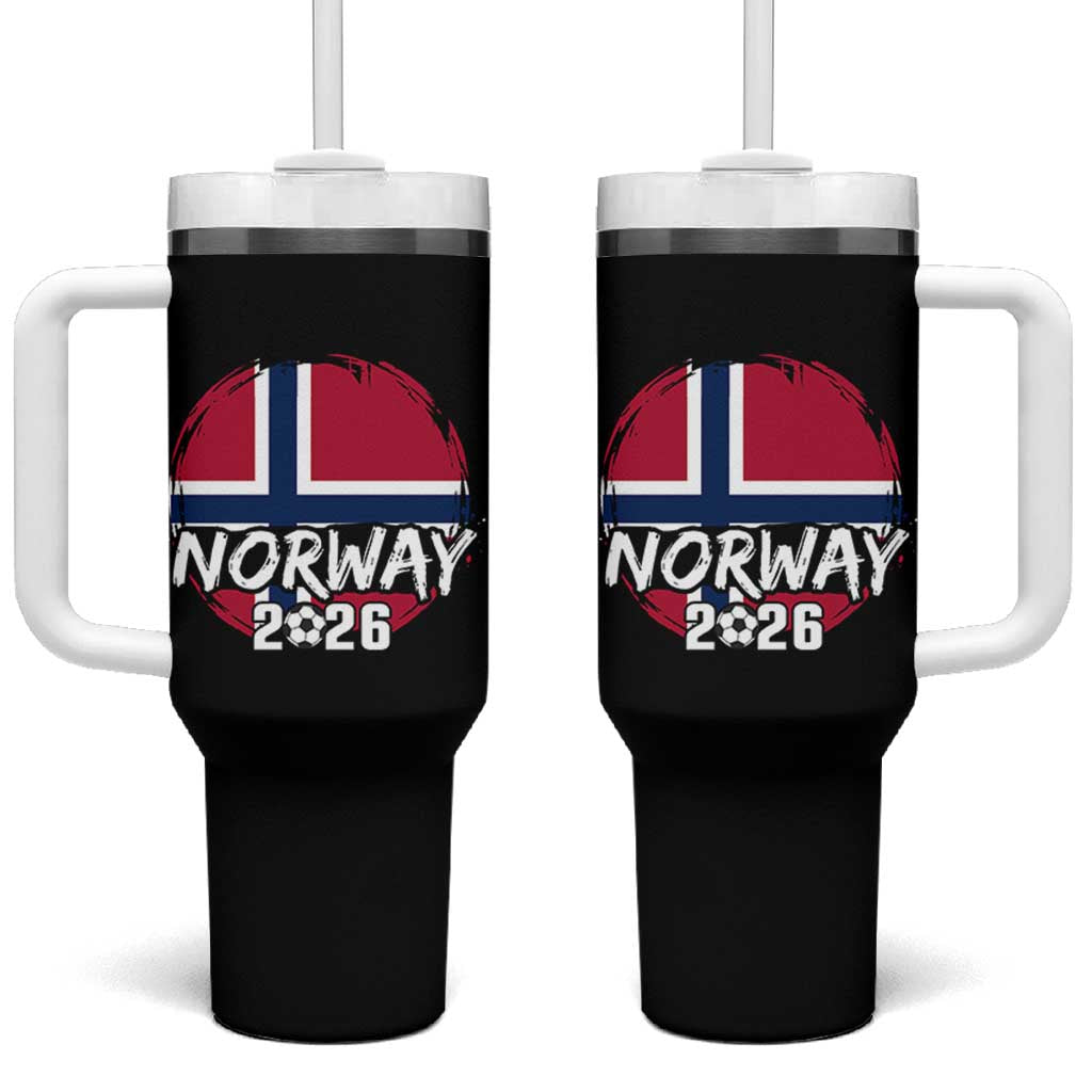 Norway 2026 Soccer Football Fan Norwegian Flag Tumbler With Handle
