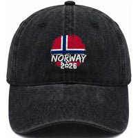 Norway 2026 Soccer Football Fan Norwegian Flag Washed Cotton Baseball Cap