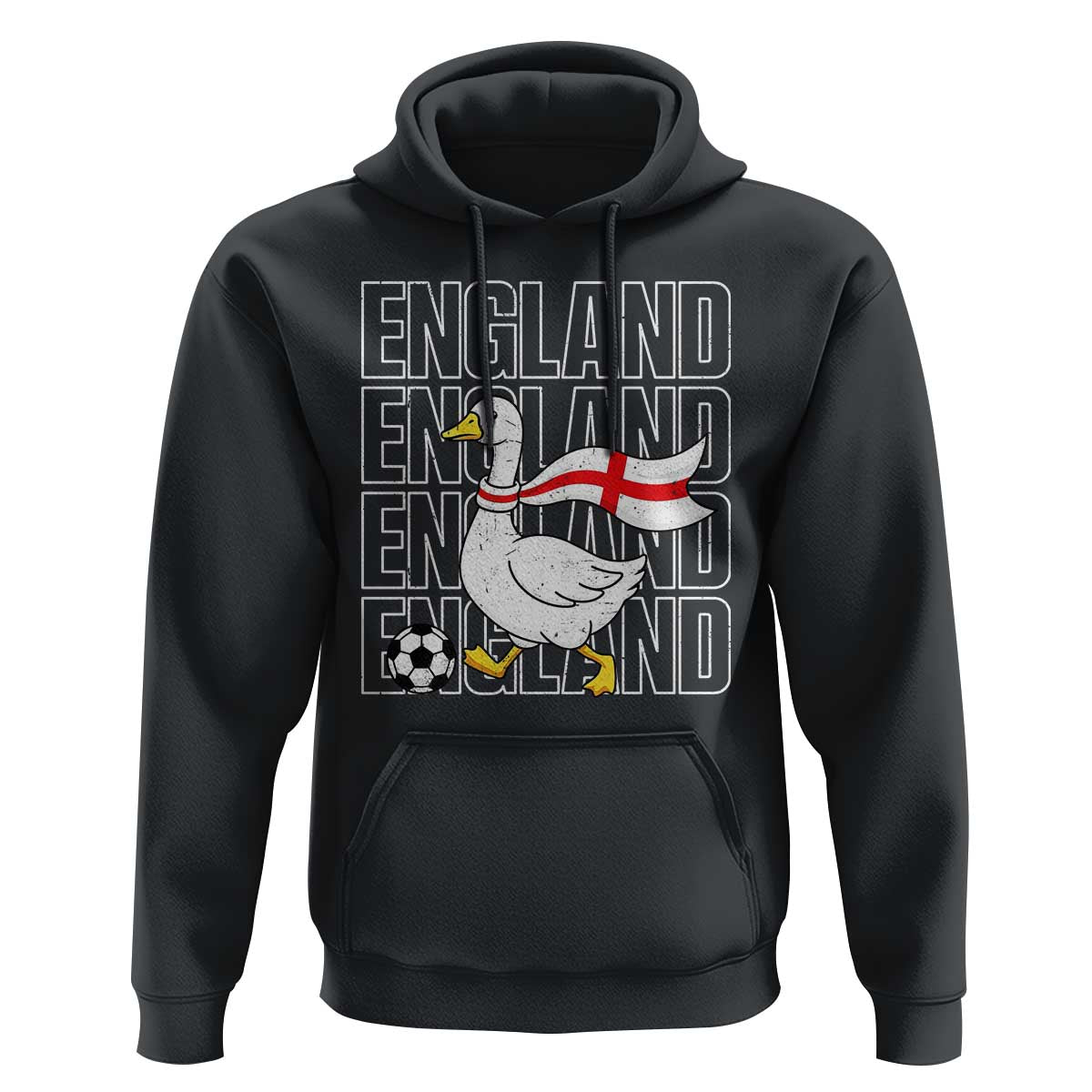 England Soccer Football Hoodie Silly Goose England Flag Fan Supporter