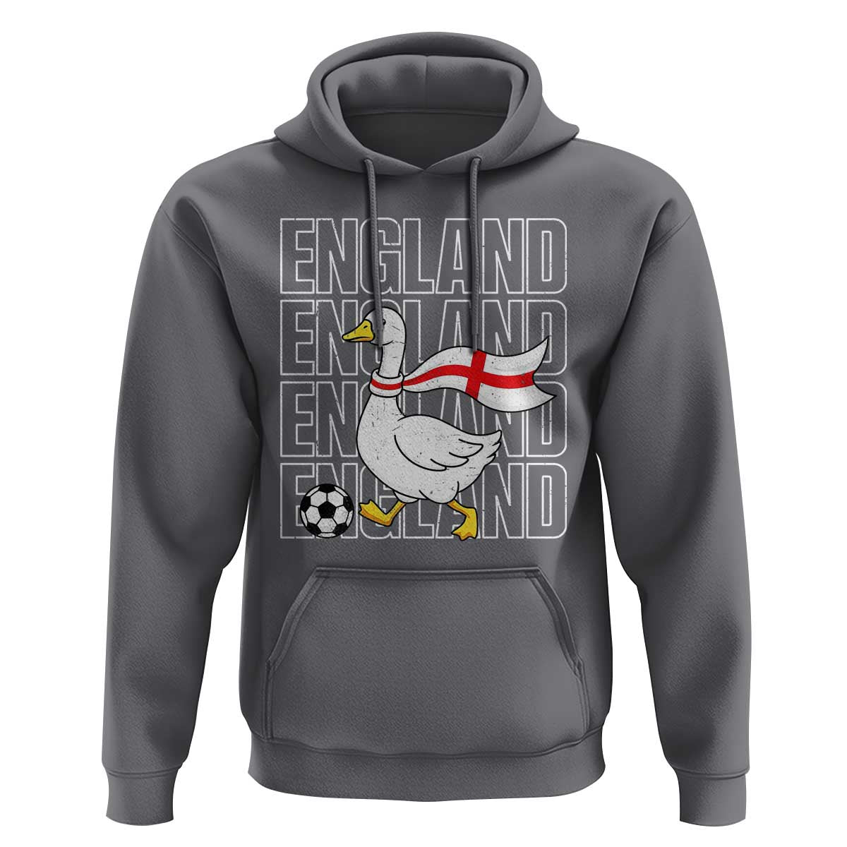 England Soccer Football Hoodie Silly Goose England Flag Fan Supporter