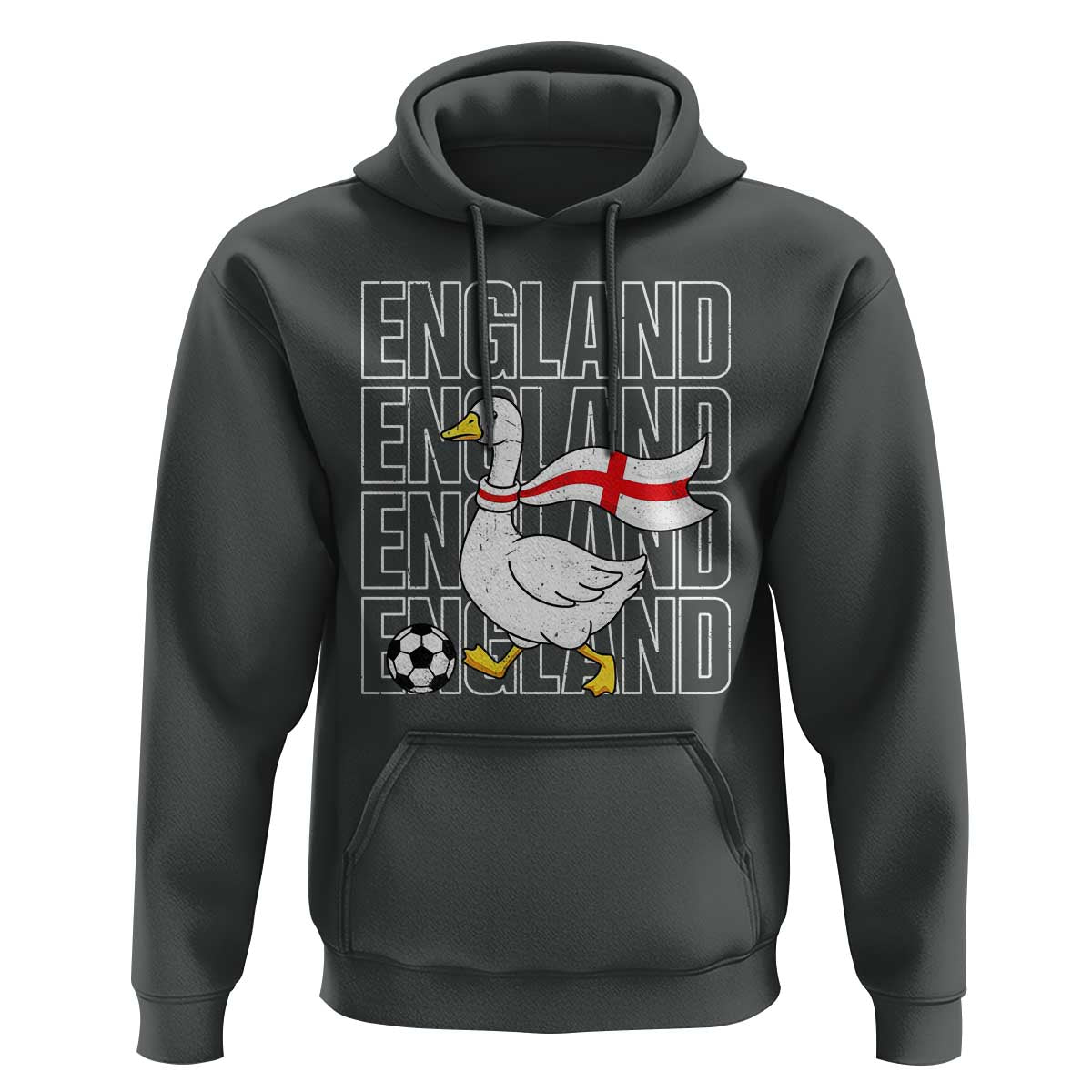 England Soccer Football Hoodie Silly Goose England Flag Fan Supporter