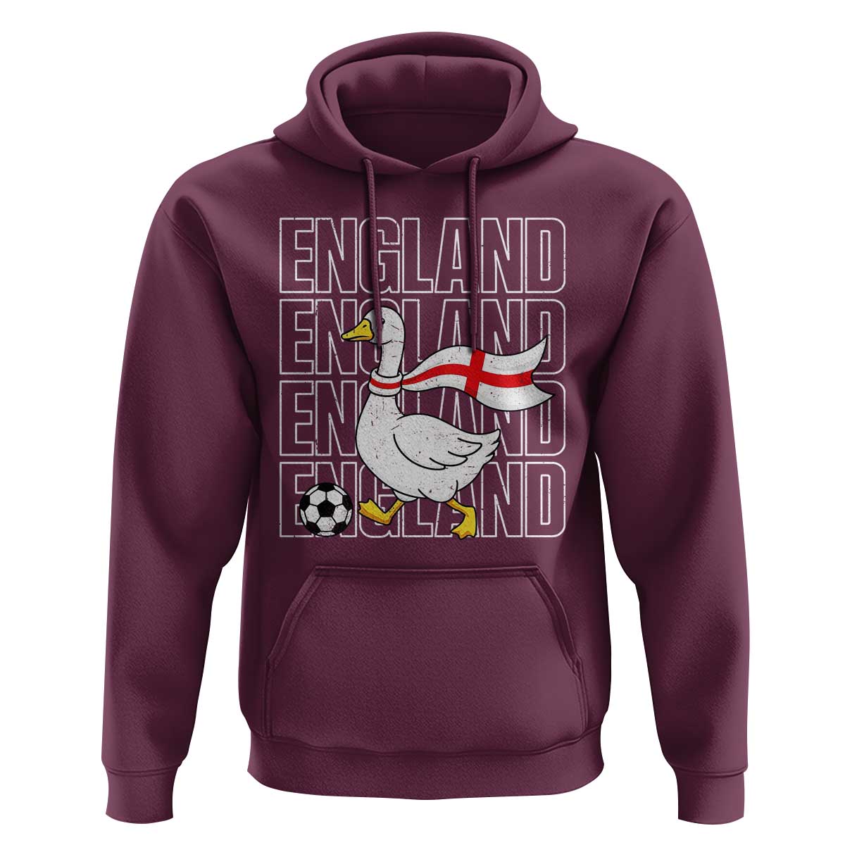 England Soccer Football Hoodie Silly Goose England Flag Fan Supporter