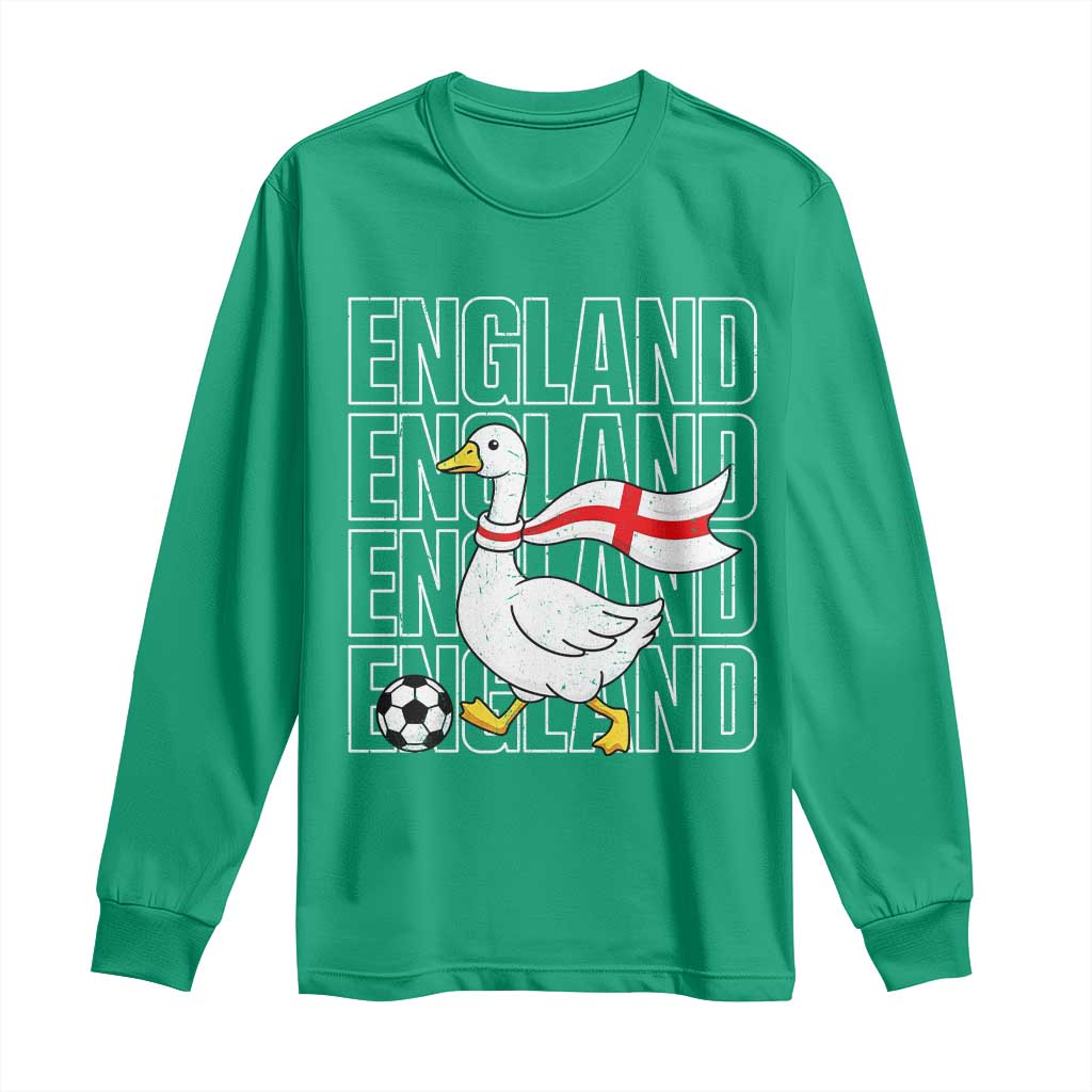 England Soccer Football Long Sleeve Shirt Silly Goose England Flag Fan Supporter