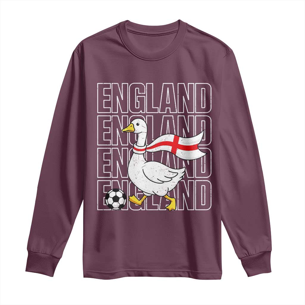 England Soccer Football Long Sleeve Shirt Silly Goose England Flag Fan Supporter