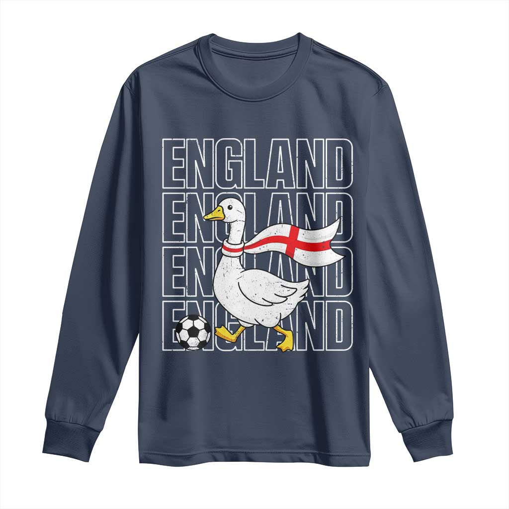 England Soccer Football Long Sleeve Shirt Silly Goose England Flag Fan Supporter