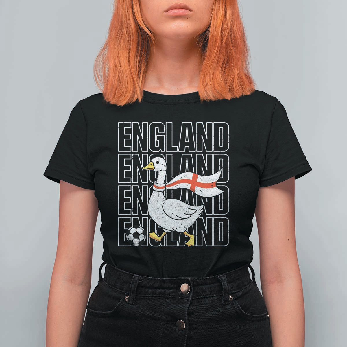 England Soccer Football T Shirt For Women Silly Goose England Flag Fan Supporter