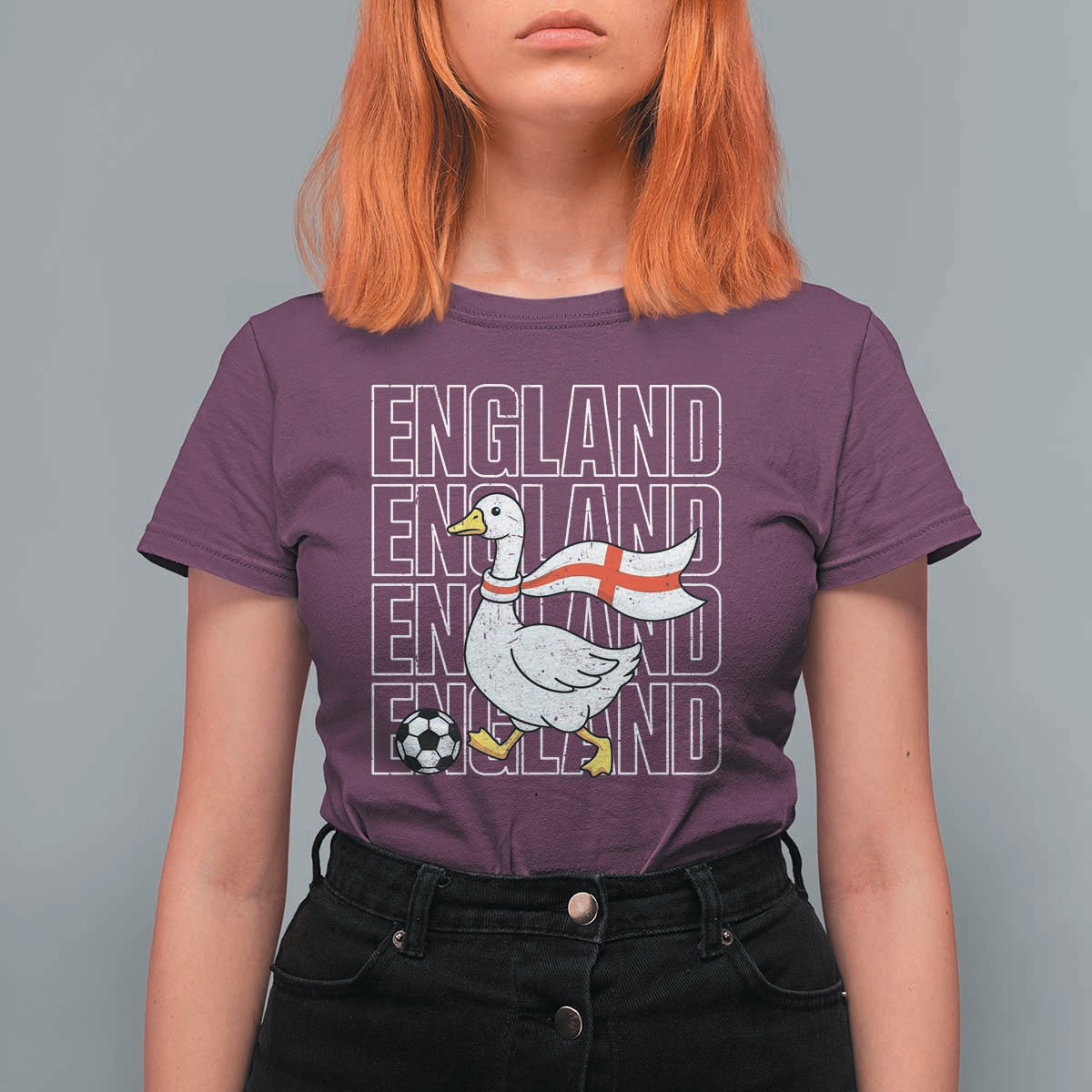 England Soccer Football T Shirt For Women Silly Goose England Flag Fan Supporter
