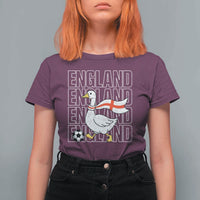 England Soccer Football T Shirt For Women Silly Goose England Flag Fan Supporter