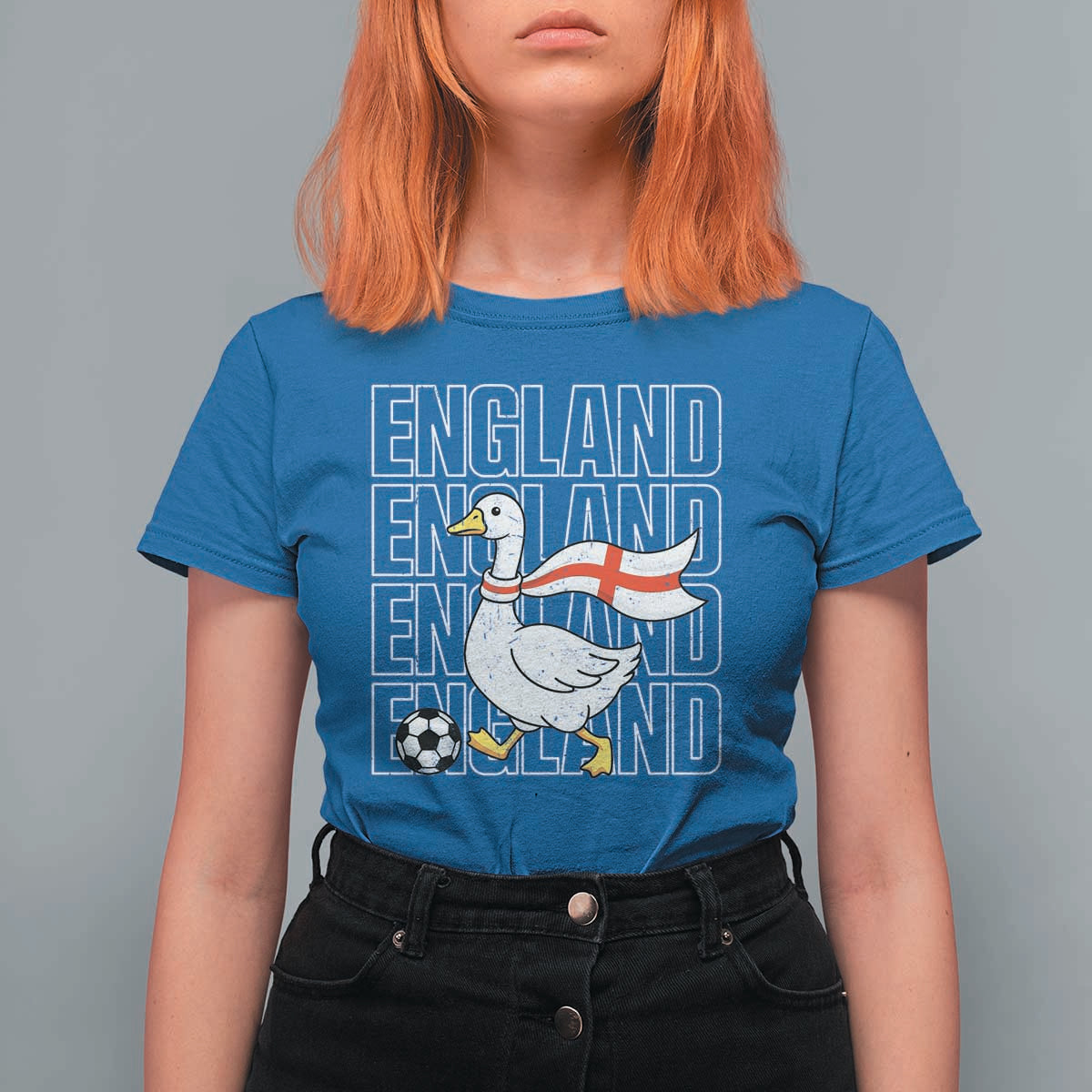 England Soccer Football T Shirt For Women Silly Goose England Flag Fan Supporter