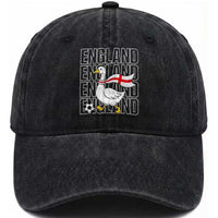 England Soccer Football Washed Cotton Baseball Cap Silly Goose England Flag Fan Supporter