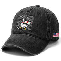 England Soccer Football Washed Cotton Baseball Cap Silly Goose England Flag Fan Supporter