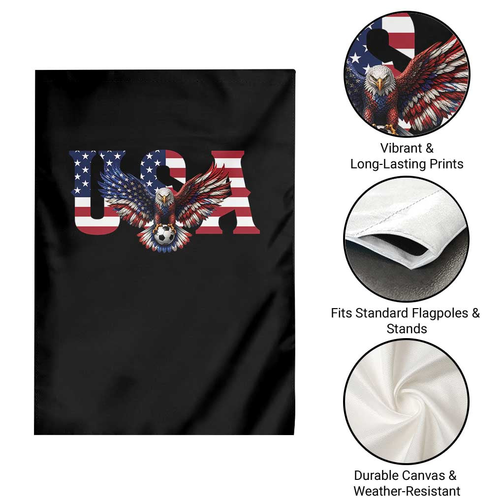 USA Soccer Eagle American Flag Fan Garden Flag