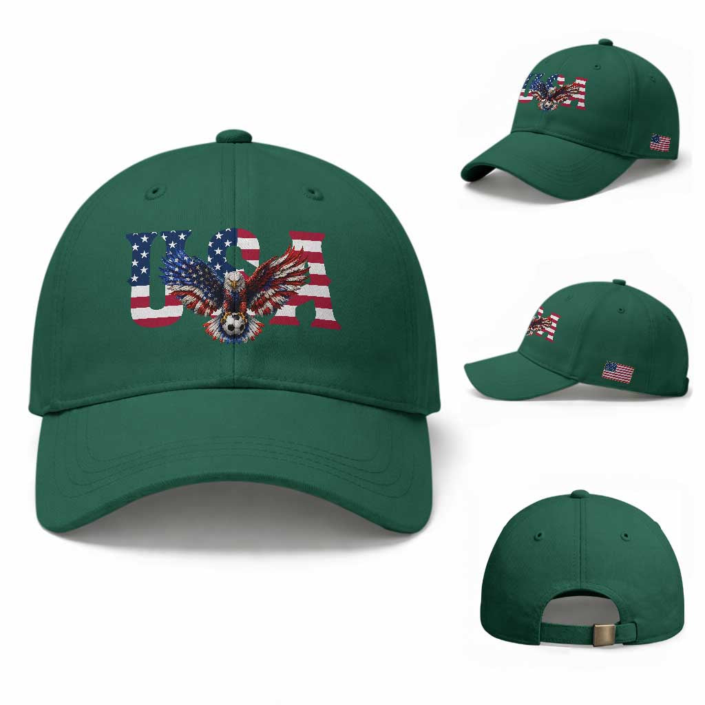 USA Soccer Eagle American Flag Fan Baseball Cap