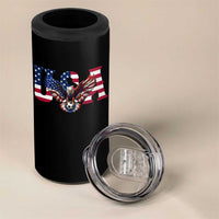 USA Soccer Eagle American Flag Fan 4 in 1 Can Cooler Tumbler