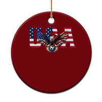 USA Soccer Eagle American Flag Fan Ceramic Ornament