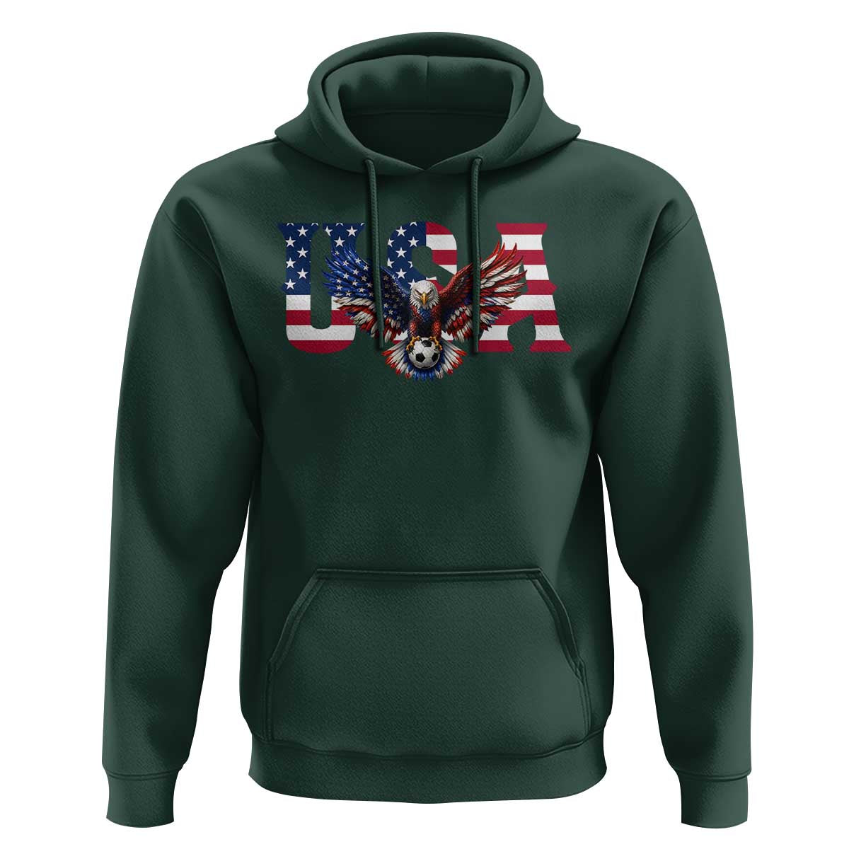 USA Soccer Eagle American Flag Fan Hoodie