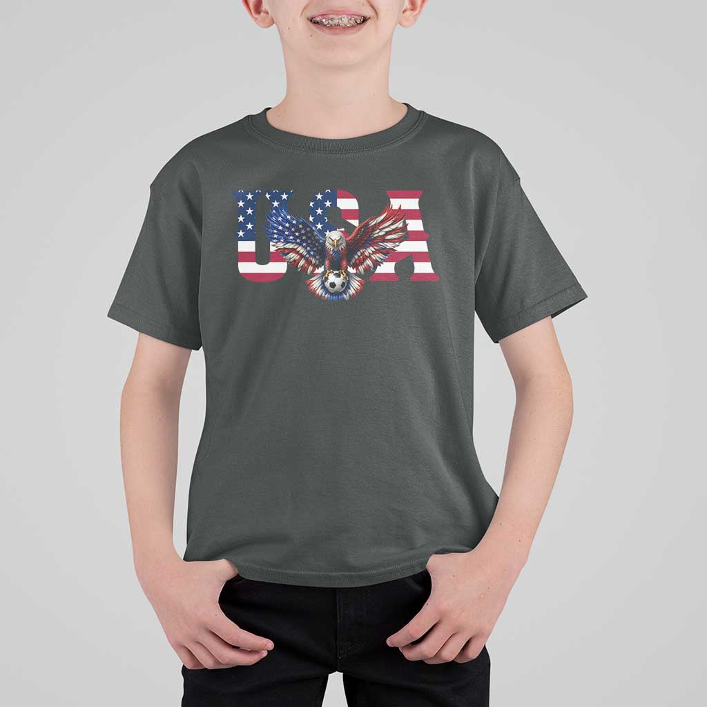 USA Soccer Eagle American Flag Fan T Shirt For Kid