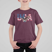 USA Soccer Eagle American Flag Fan T Shirt For Kid