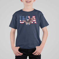USA Soccer Eagle American Flag Fan T Shirt For Kid