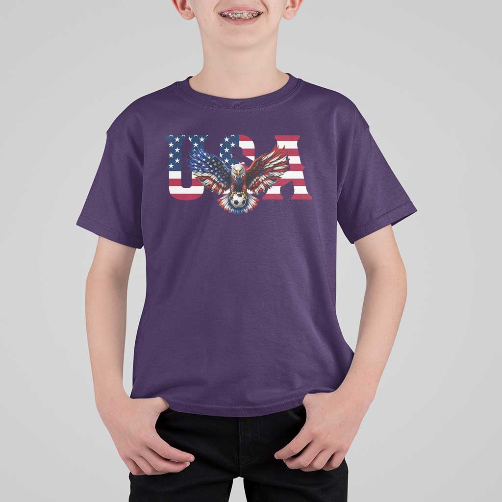 USA Soccer Eagle American Flag Fan T Shirt For Kid