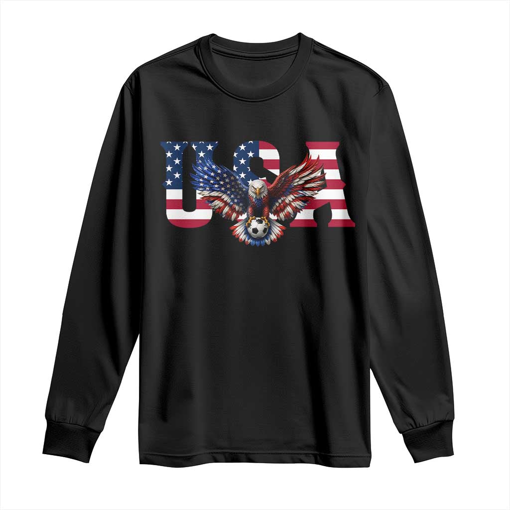 USA Soccer Eagle American Flag Fan Long Sleeve Shirt