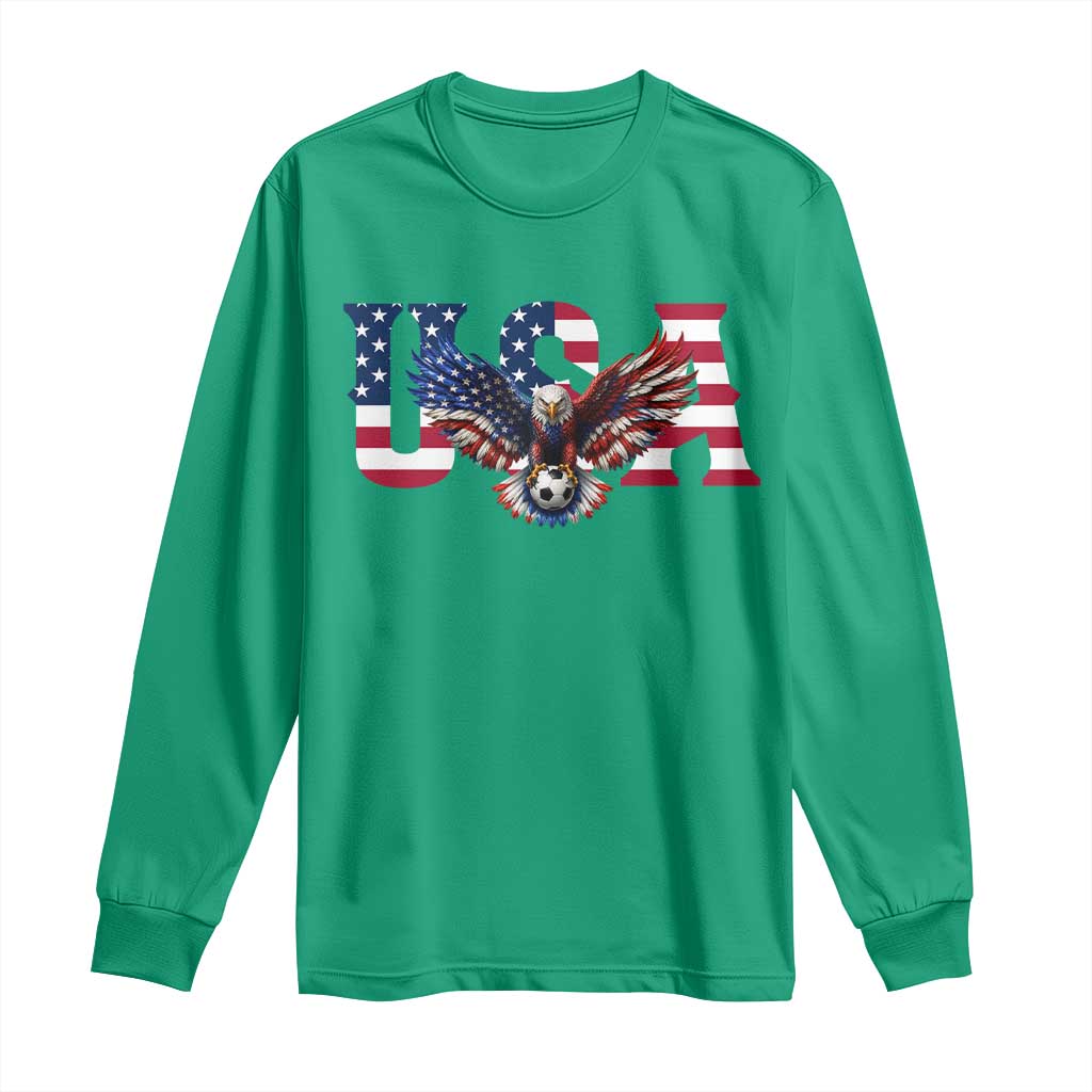 USA Soccer Eagle American Flag Fan Long Sleeve Shirt