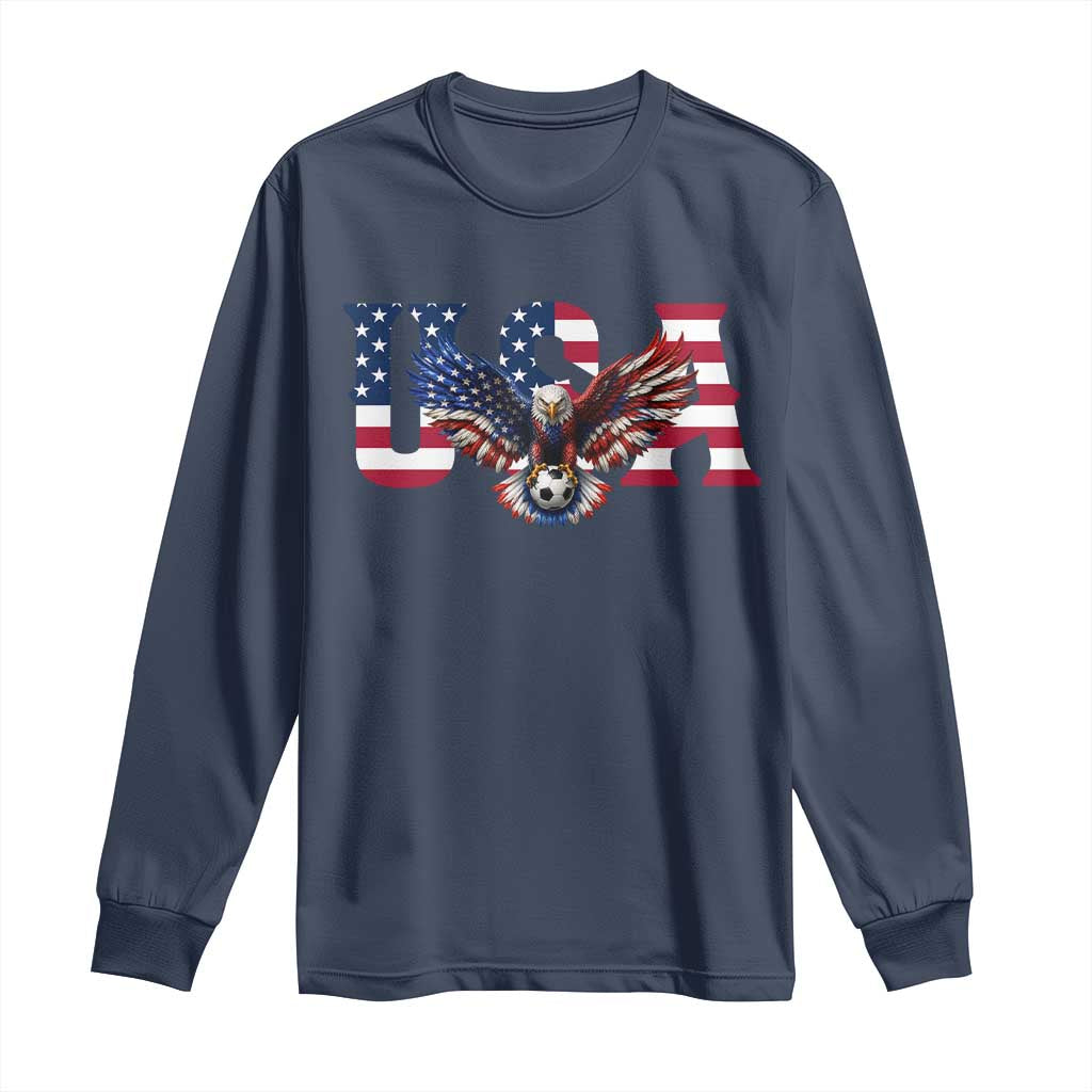 USA Soccer Eagle American Flag Fan Long Sleeve Shirt