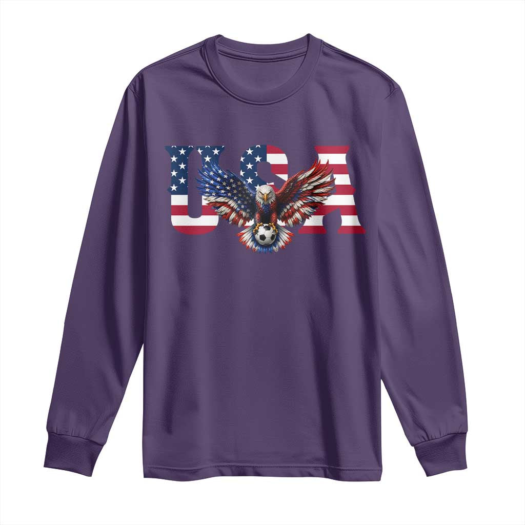 USA Soccer Eagle American Flag Fan Long Sleeve Shirt