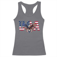 USA Soccer Eagle American Flag Fan Racerback Tank Top