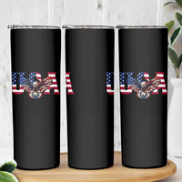USA Soccer Eagle American Flag Fan Skinny Tumbler