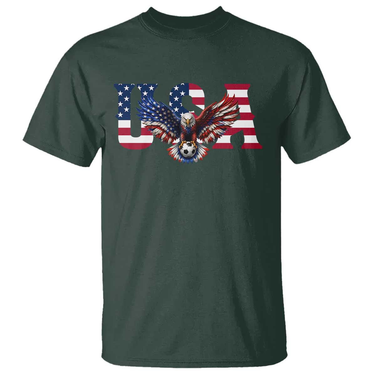 USA Soccer Eagle American Flag Fan T Shirt