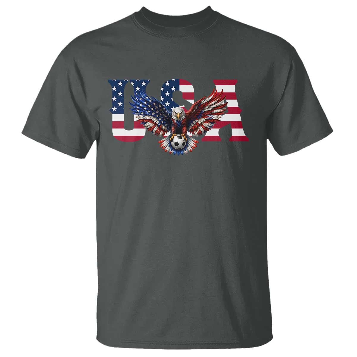 USA Soccer Eagle American Flag Fan T Shirt