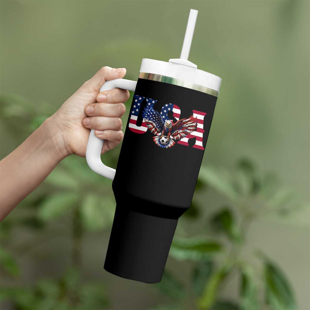USA Soccer Eagle American Flag Fan Tumbler With Handle