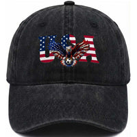 USA Soccer Eagle American Flag Fan Washed Cotton Baseball Cap