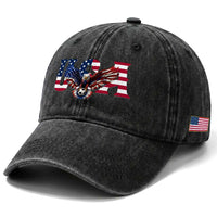 USA Soccer Eagle American Flag Fan Washed Cotton Baseball Cap