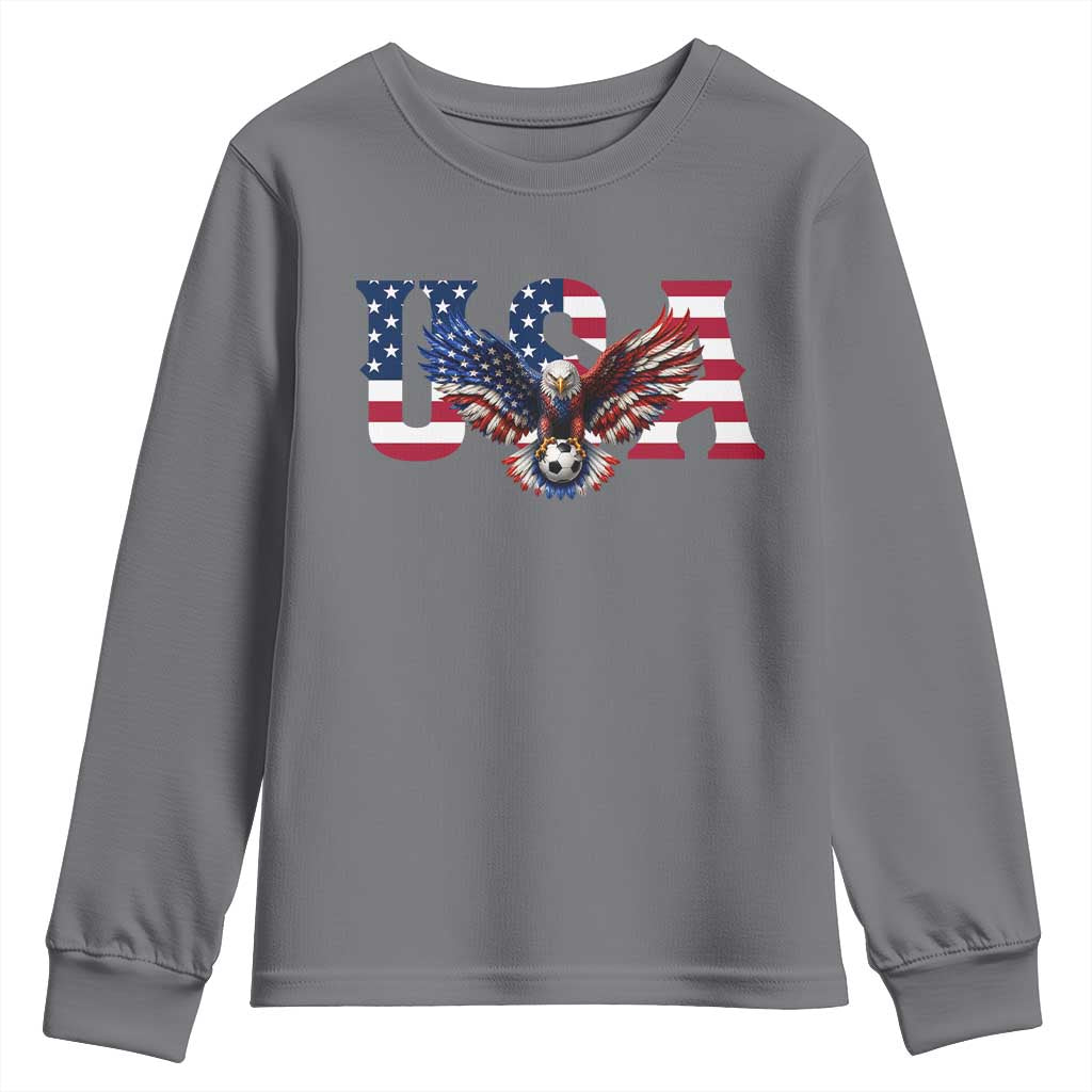 USA Soccer Eagle American Flag Fan Youth Sweatshirt
