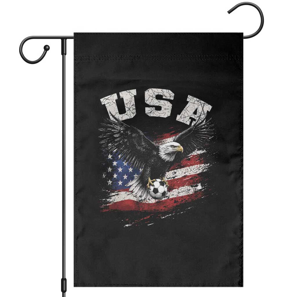 USA Soccer Bald Eagle American Flag Vintage Garden Flag