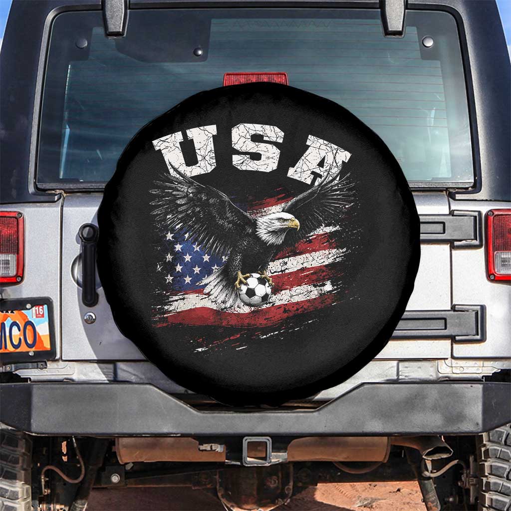 USA Soccer Bald Eagle American Flag Vintage Spare Tire Cover