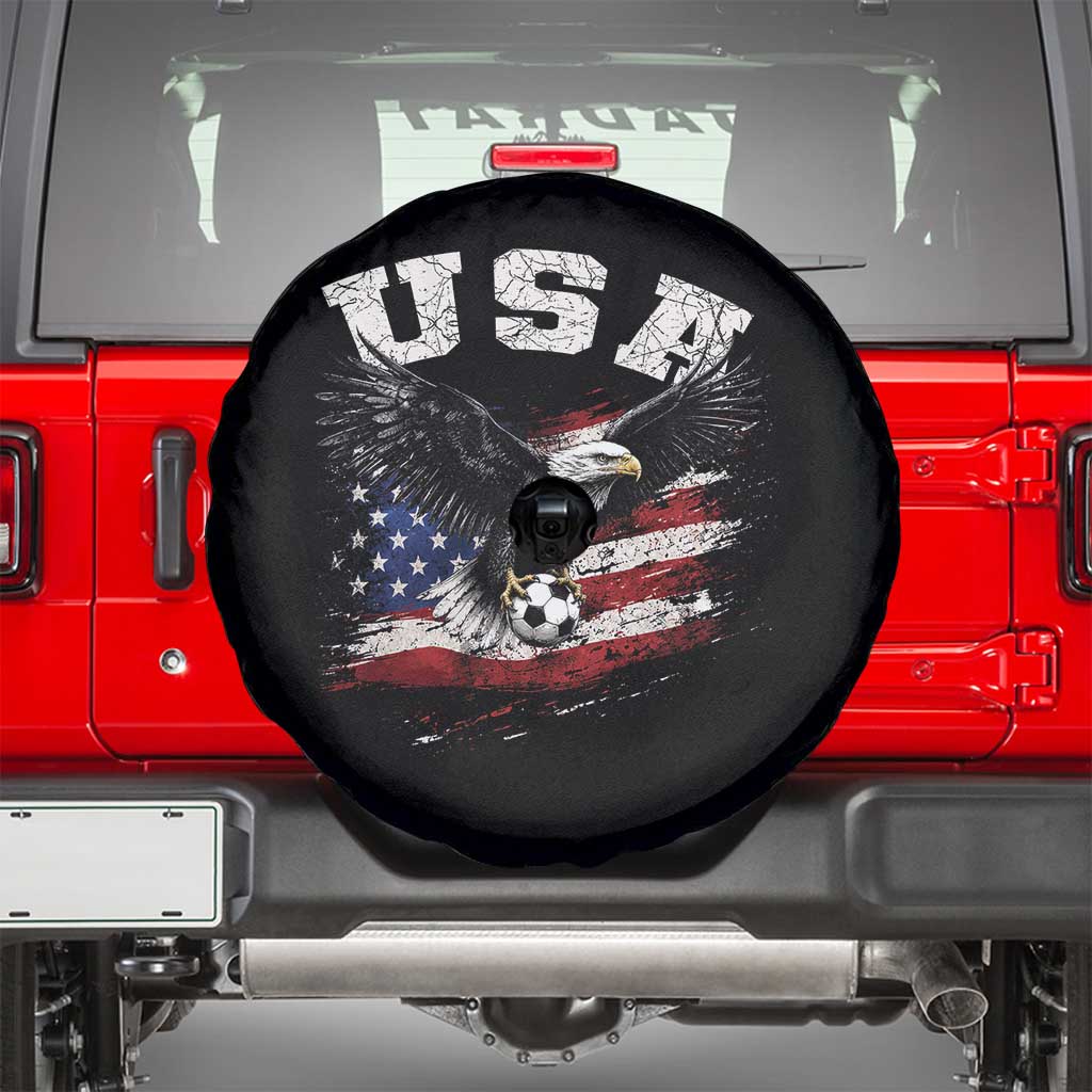 USA Soccer Bald Eagle American Flag Vintage Spare Tire Cover